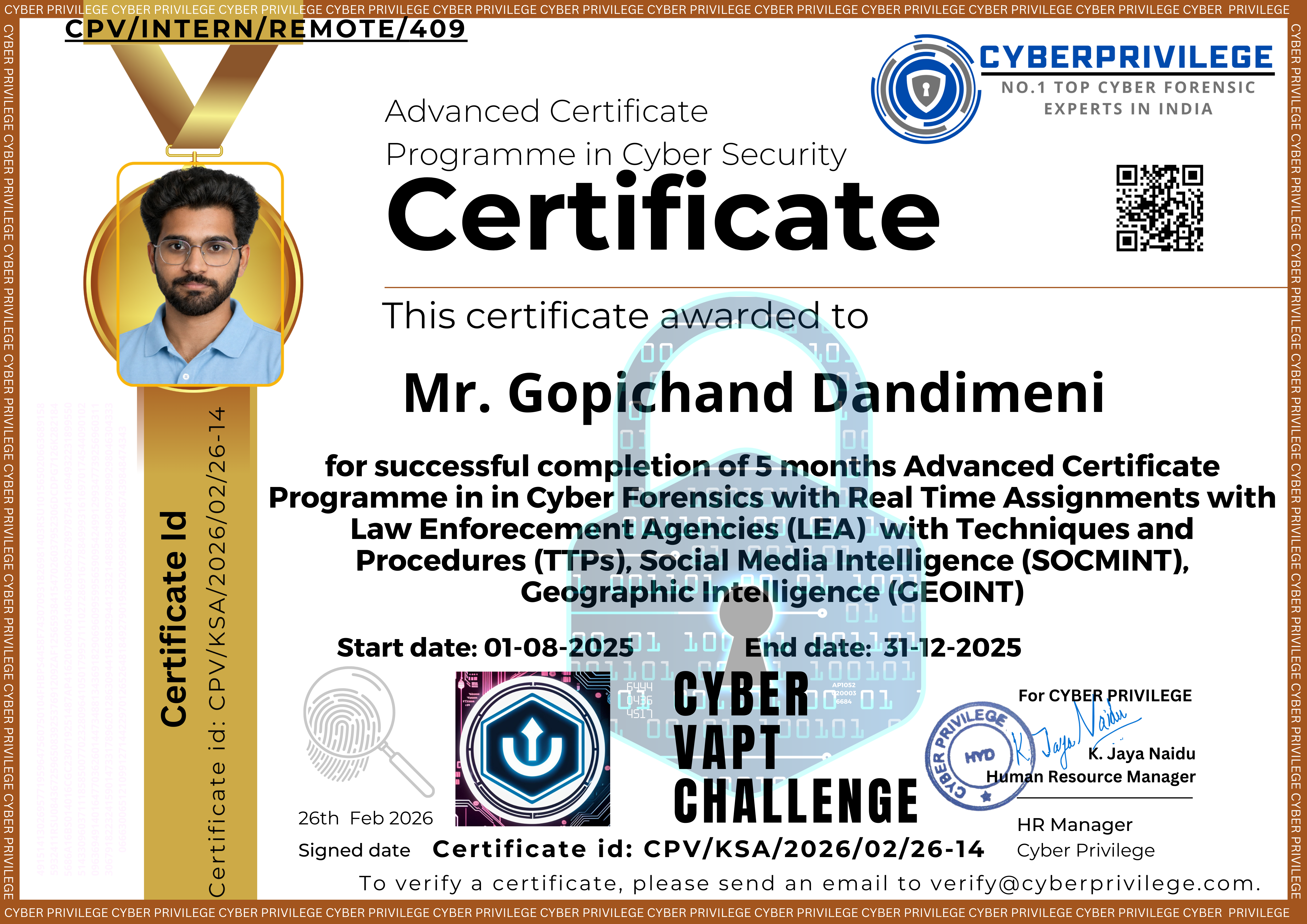 Cyber Privilege Certification